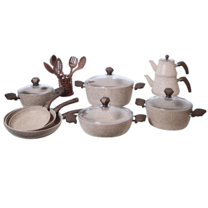 Qazan dəsti Oncu Granit SET (KREM) 24 parça